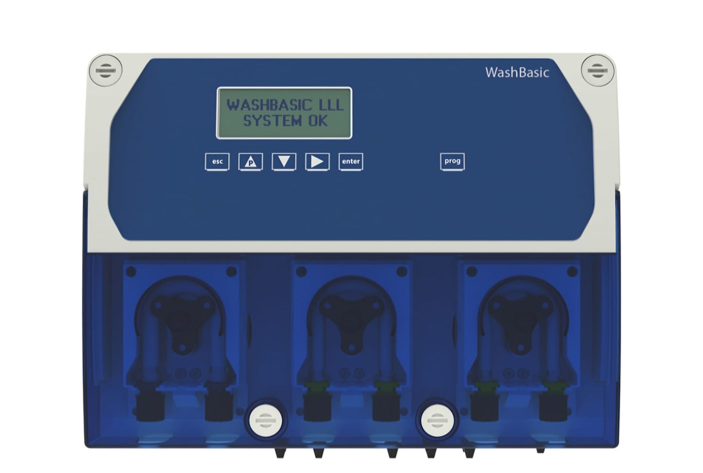 Triple-pump peristaltic laundry dosing system