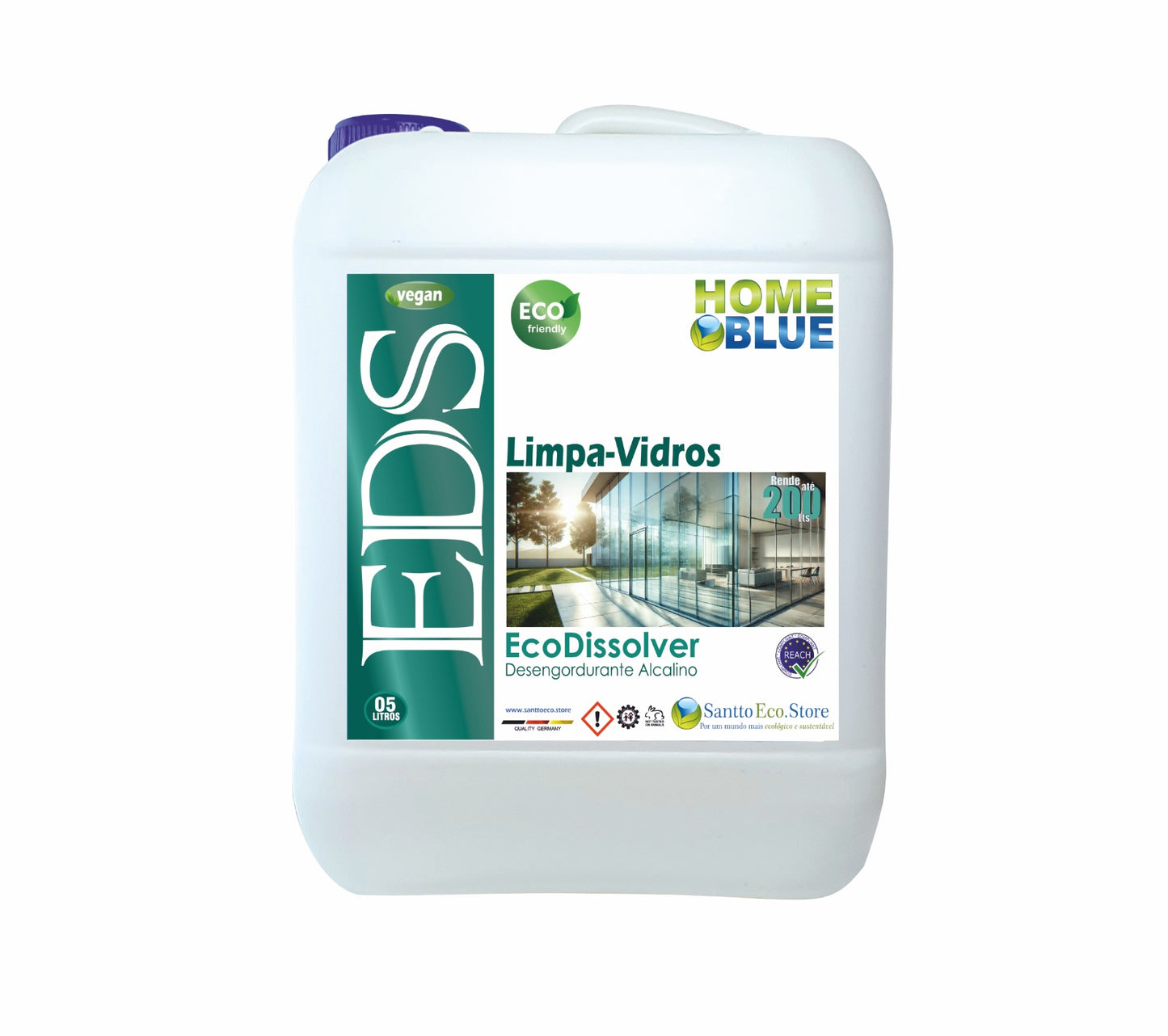 Home Blue Ecodissolver Limpa Vidros 5L