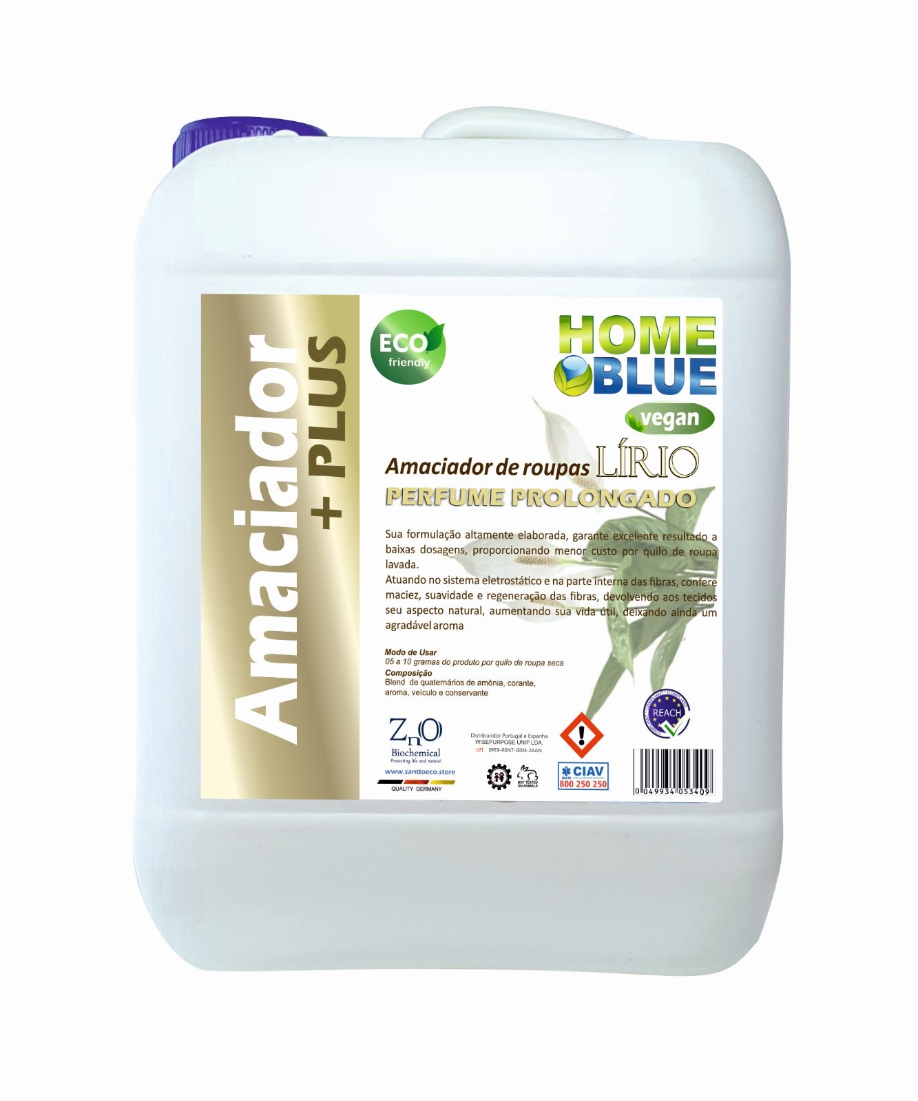 Home Blue Amaciador de Roupas Perfume Prolongado Lirios 20L