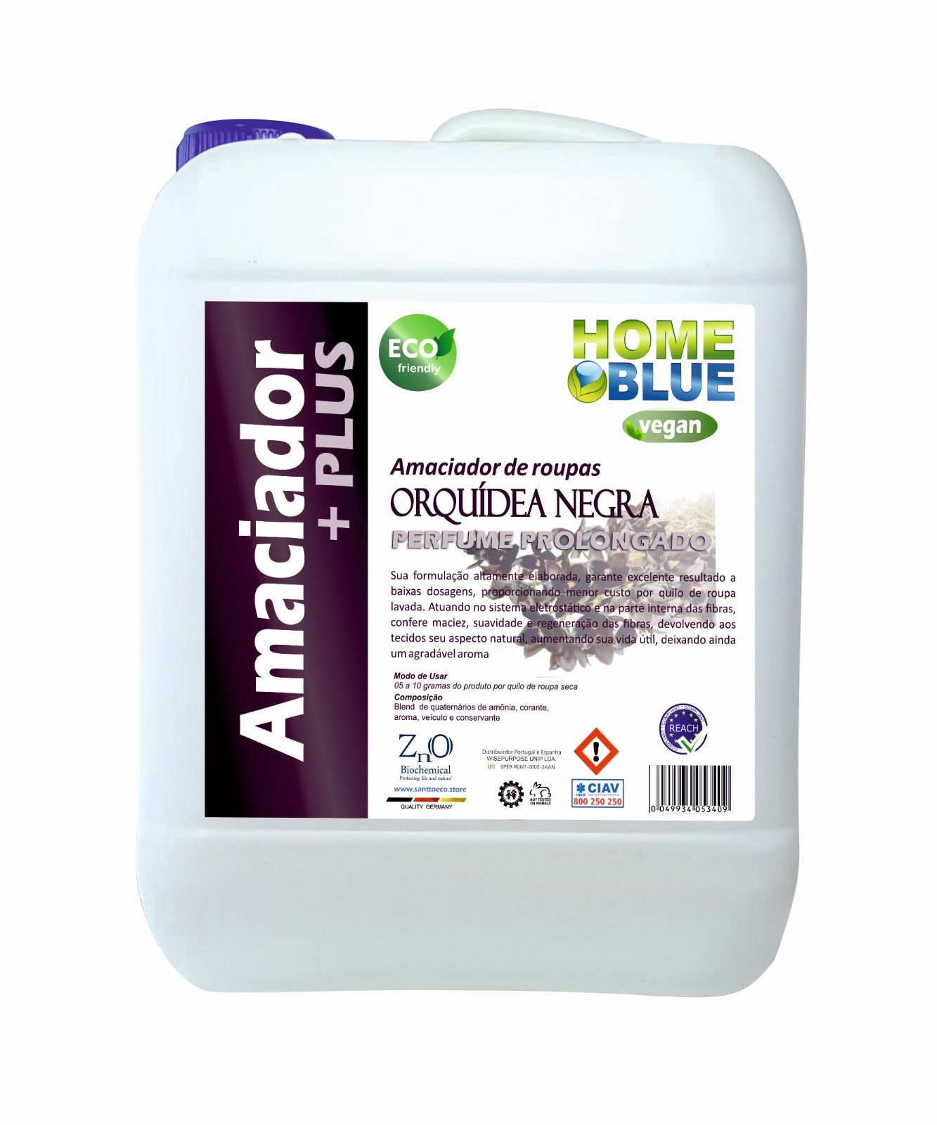 Home Blue Amaciador de Roupas Perfume Prolongado Orquidea Negra 20L
