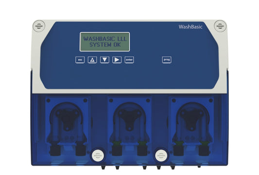 Triple-pump peristaltic laundry dosing system